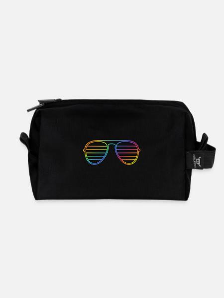 Neon Pride Brille – Minimalistisches Design - Recycelte Kulturtasche - Schwarz