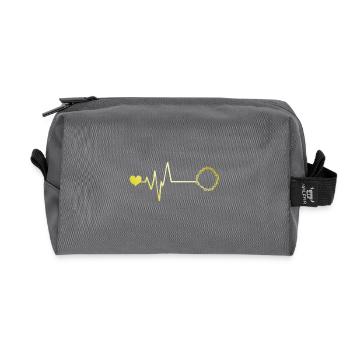 Crown of Thorns Jesus Pulse Heart Love - Recycled Toiletry Zip Bag - anthracite - Front
