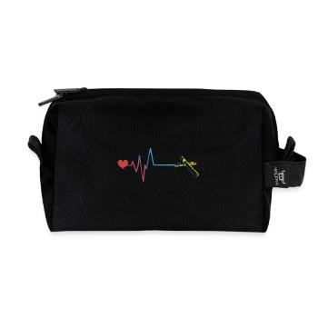 Zigarre Puls Herzschlag - Recycelte Kulturtasche - Schwarz - Vorne