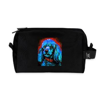 Caniche chien portrait - Trousse de toilette en tissu recyclé - noir - Devant