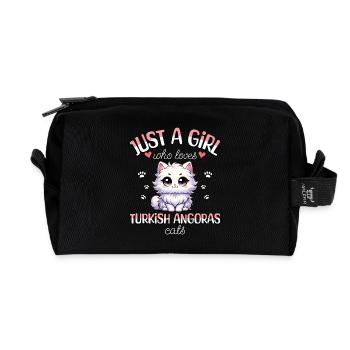 Fille Adore Chat Angora Turc - Trousse de toilette en tissu recyclé - noir - Devant