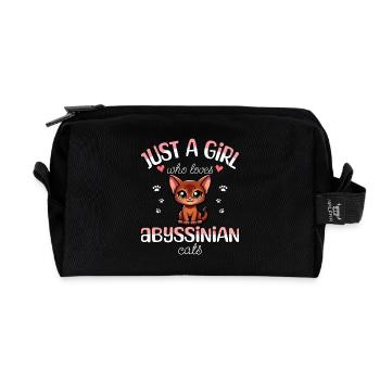 Fille Adore Chat Abyssin - Trousse de toilette en tissu recyclé - noir - Devant
