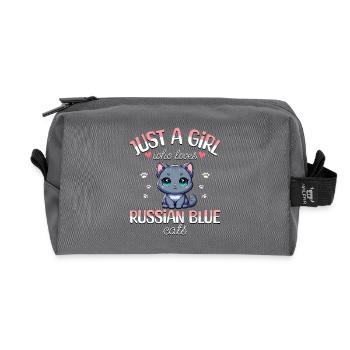 Fille Adore Chat Bleu Russe - Trousse de toilette en tissu recyclé - anthracite - Devant