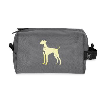 Whippet Hund Silhouette - Recycelte Kulturtasche - Anthrazit - Vorne