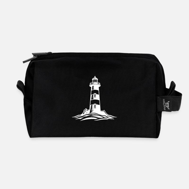 Leuchtturm Symbol - Recycelte Kulturtasche - Schwarz