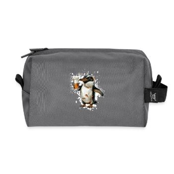 Pinguin Bier Lustig - Recycelte Kulturtasche - Anthrazit - Vorne