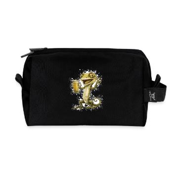 Echse Bier Lustig - Recycelte Kulturtasche - Schwarz - Vorne