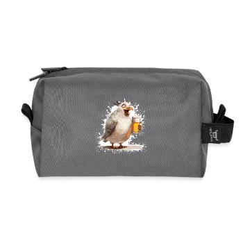 Pigeon Oiseau Bière Drôle - Trousse de toilette en tissu recyclé - anthracite - Devant