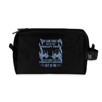 Forklift Driver Saying Funny Warehouse Logistics - Recycled Toiletry Zip Bag - black - Front