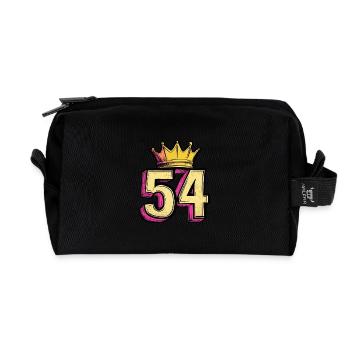 54 Number Crown - Recycled Toiletry Zip Bag - black - Front