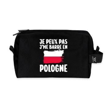J'Peux Pas J'Me Barre En Pologne Voyage - Trousse de toilette en tissu recyclé - noir - Devant