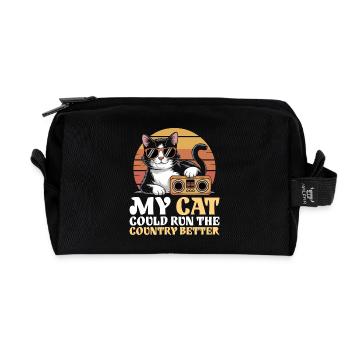 Mon Chat Gouvernerait Mieux Le Pays - Trousse de toilette en tissu recyclé - noir - Devant