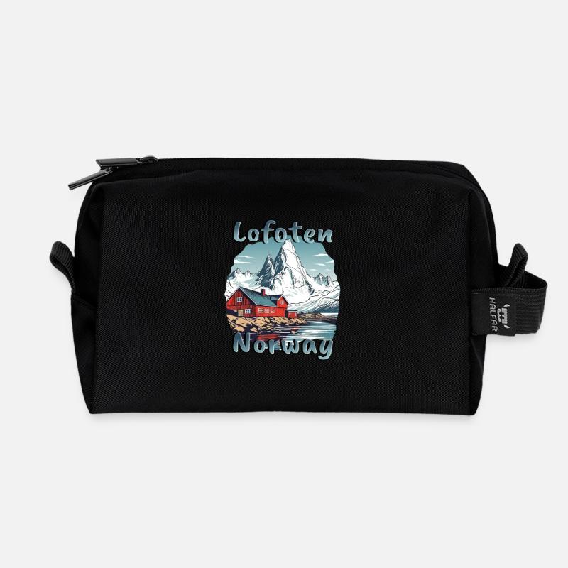 Lofoten Norwegen Naturparadies - Recycelte Kulturtasche - Schwarz