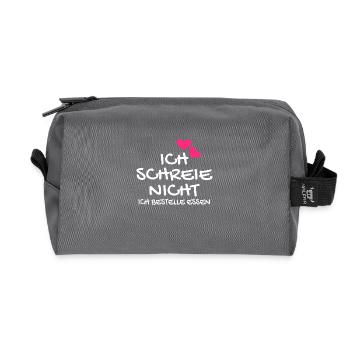 Ich schreie nicht ich bestelle Essen Geschenk Baby - Recycelte Kulturtasche - Anthrazit - Vorne