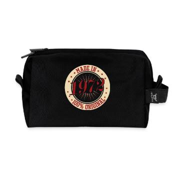 Fabriqué en 1972 100 L’original de l’anniversaire Dicton - Trousse de toilette en tissu recyclé - noir - Devant