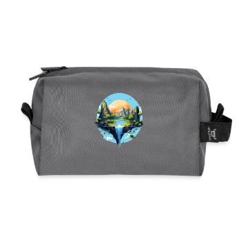 Paysage - Trousse de toilette en tissu recyclé - anthracite - Devant