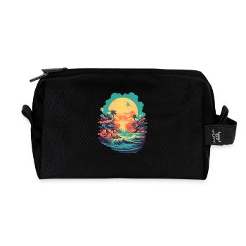 Strand - Recycelte Kulturtasche - Schwarz - Vorne
