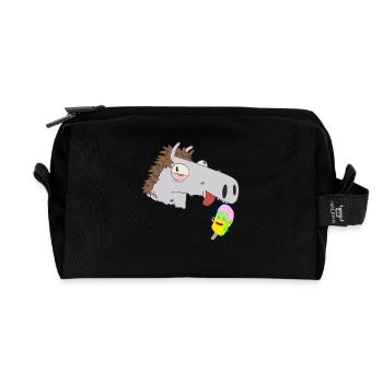 Pferdekopf Eiskrem Kinder Sommer Kind Pferd Pferde - Recycled Toiletry Zip Bag - black - Front