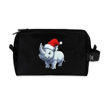 Weihnachtsmann Nashorn - Recycelte Kulturtasche - Schwarz - Vorne