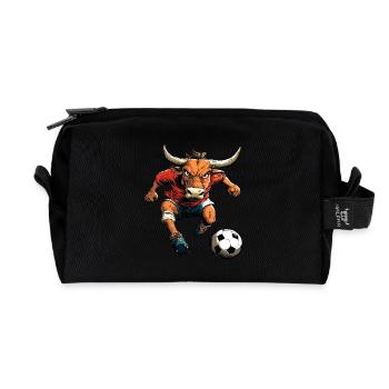 Bull Football - Recycled Toiletry Zip Bag - black - Front