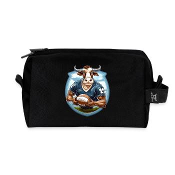 Vaches Rugby - Trousse de toilette en tissu recyclé - noir - Devant