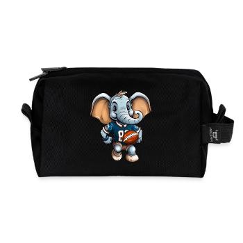 Elefanten Rugby / Rugbyspieler Elefant - Recycelte Kulturtasche - Schwarz - Vorne