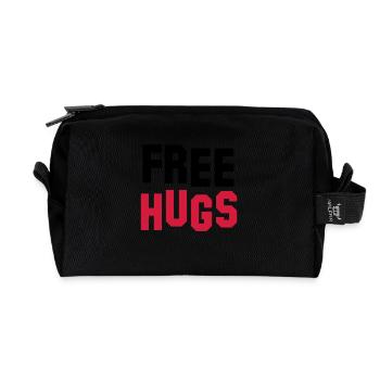 free hugs - Recycled Toiletry Zip Bag - black - Front