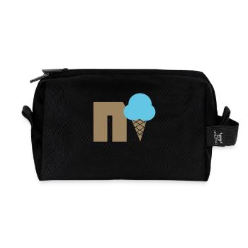 Nice blue - Recycled Toiletry Zip Bag - black - Front
