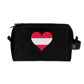 Un coeur pour l'Autriche - Trousse de toilette en tissu recyclé - noir - Devant