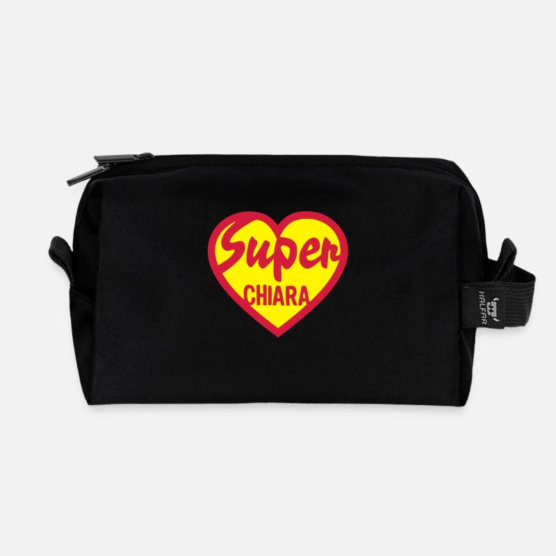 chiara Super Herz Liebe Herz logo1 - Recycelte Kulturtasche - Schwarz