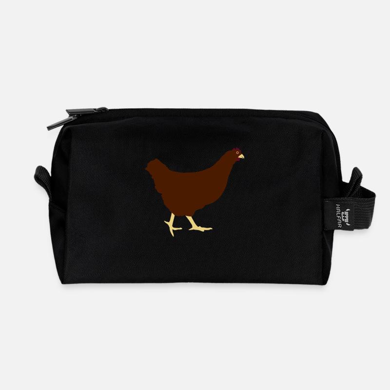 En cours d'exécution poule poulet - Trousse de toilette en tissu recyclé - noir