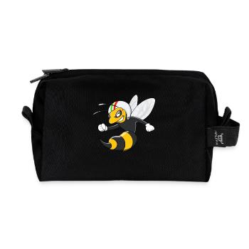Cool Wasp Hornet with Helmet - Recycled Toiletry Zip Bag - black - Front