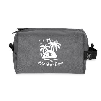 Let the adventure begin - camping - Recycled Toiletry Zip Bag - anthracite - Front