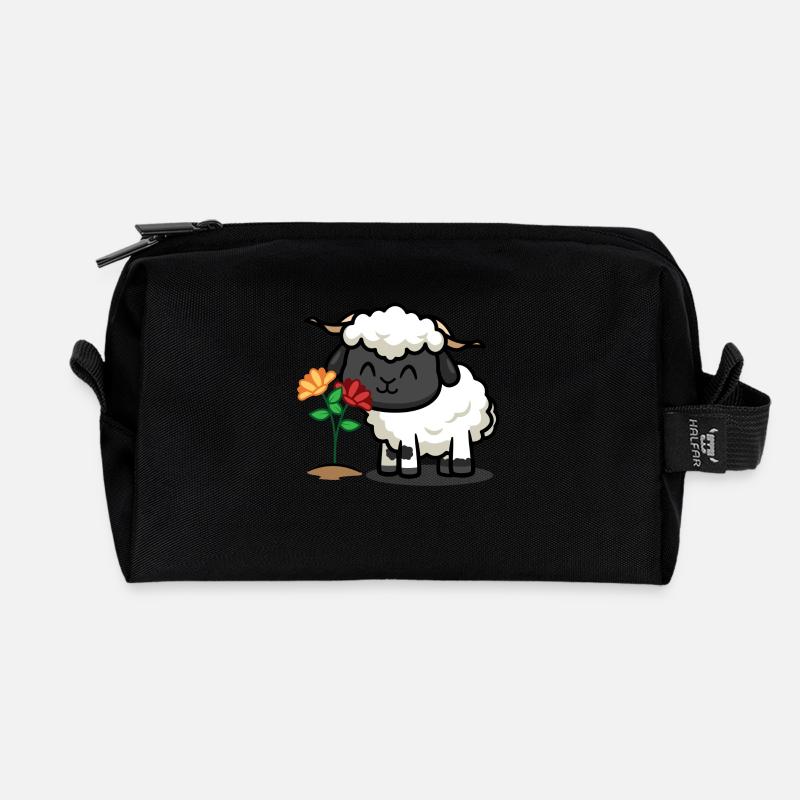 Halten Sie inne und riechen Sie an den Blumen <3 - Recycelte Kulturtasche - Schwarz