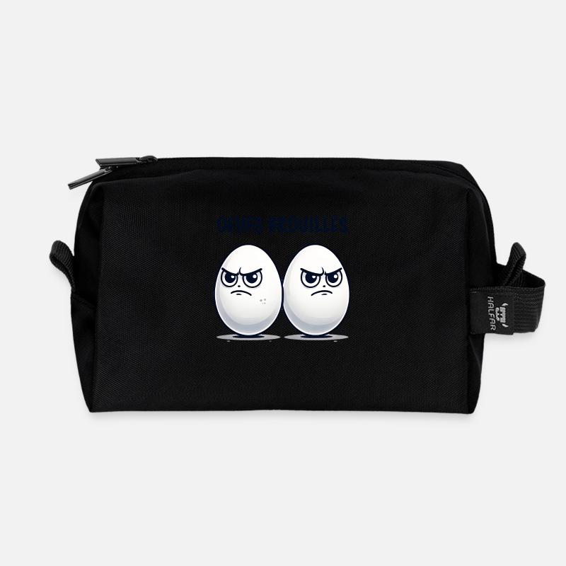 Rührei-Humor - Recycelte Kulturtasche - Schwarz