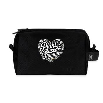 Vegetarian Vegan Veggie Vegetarian - Recycled Toiletry Zip Bag - black - Front