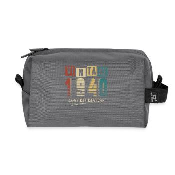 1940 Vintage 1940's Born in 1940 Birthday. Year 2 - Recycled Toiletry Zip Bag - anthracite - Front