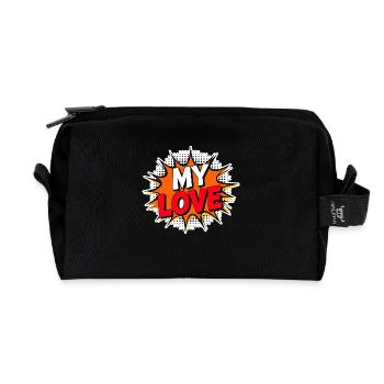 Alles Gute zum Valentinstag T-Shirt MEINE LIEBE - Recycelte Kulturtasche - Schwarz - Vorne