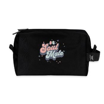 Sweet Soul Mate Valentine's Day Love Friendship - Recycled Toiletry Zip Bag - black - Front