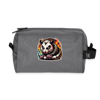 Opossum - Recycled Toiletry Zip Bag - anthracite - Front