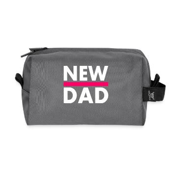 New dad - Recycled Toiletry Zip Bag - anthracite - Front