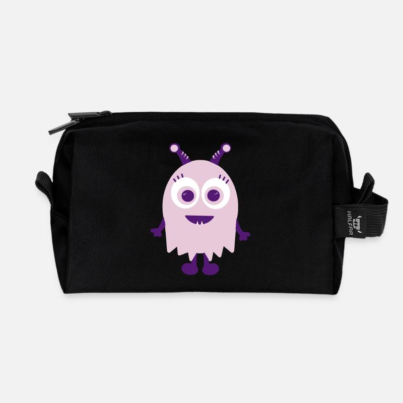 Monster - Recycelte Kulturtasche - Schwarz