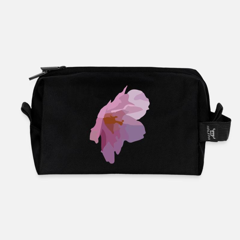 Blüten - Recycelte Kulturtasche - Schwarz