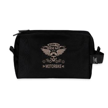 BORN TO RIDE MY MOTORBIKE! - Recycled Toiletry Zip Bag - black - Front
