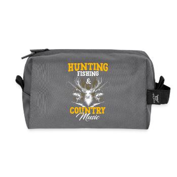 Hunting Fishing And Country Music - Recycled Toiletry Zip Bag - anthracite - Front