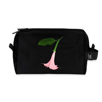 flowers lilies tulips orchids sunflower dahlia ger - Recycled Toiletry Zip Bag - black - Front