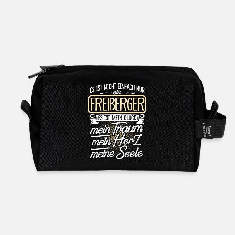 FREIBERGER - Herz - Recycelte Kulturtasche - Schwarz