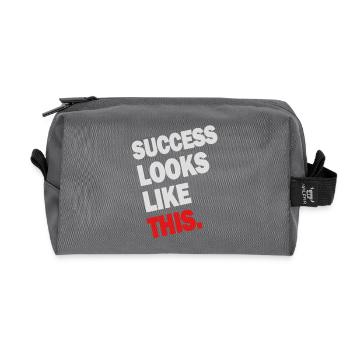 SUCCESS LOOKS LIKE THIS (White) - Recycled Toiletry Zip Bag - anthracite - Front