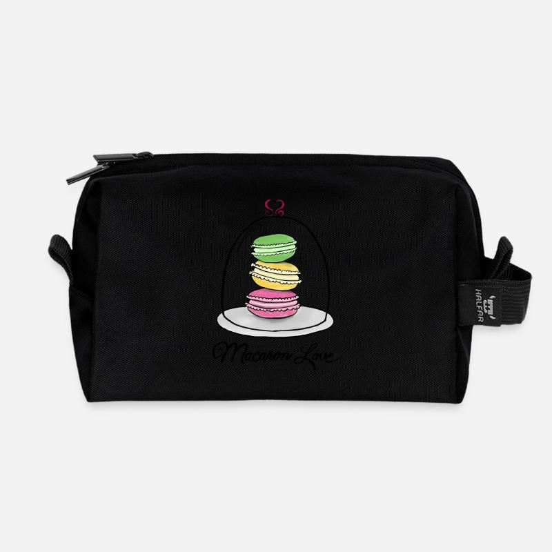 Macaron Liebe - Macaron Love - Recycelte Kulturtasche - Schwarz