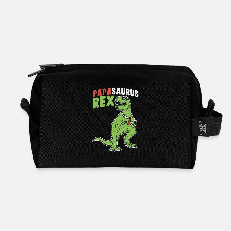 Papasaurus Rex - Vatertag Herrentag Männertag Papa - Recycelte Kulturtasche - Schwarz